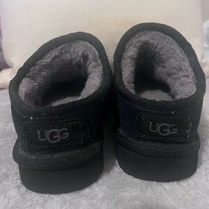 UGG Black and Gray Shearling Slippers